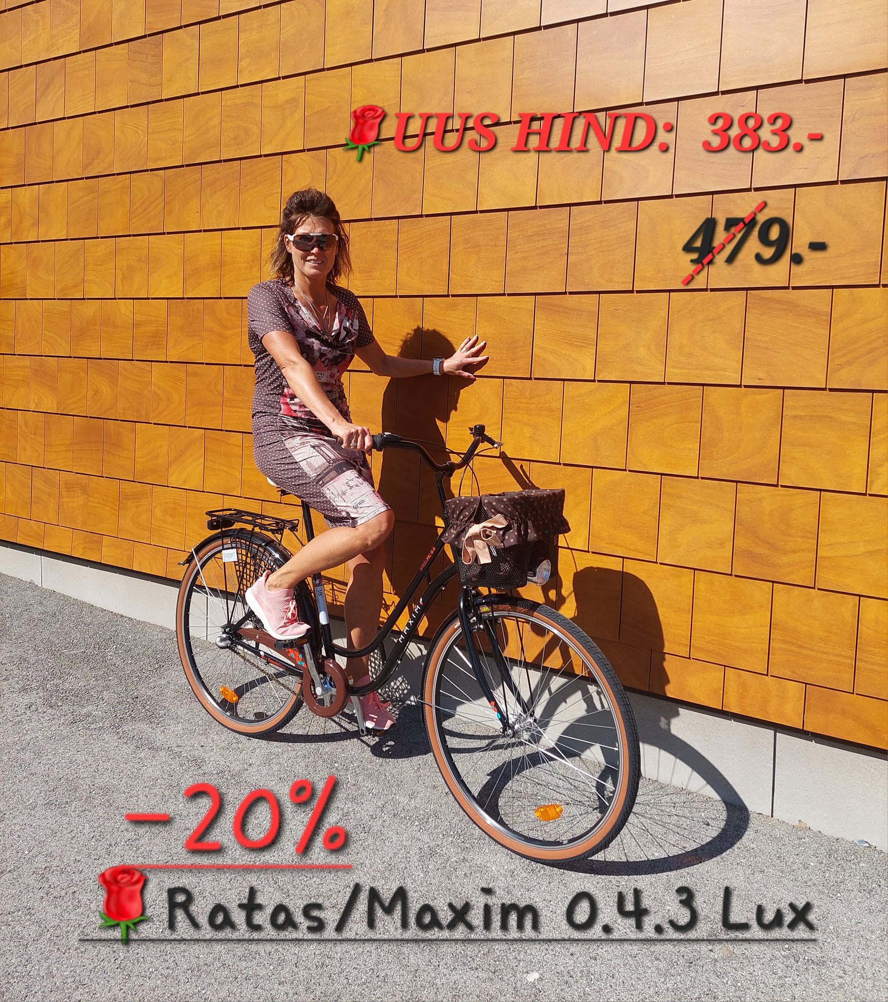 Naiste linnaratas Maxim 0.4.3 korviga, naiste jalgratas