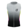 Meeste triatlonisärk Compressport Tri Postural Aero Tank - Safe Yellow/Neo Pink