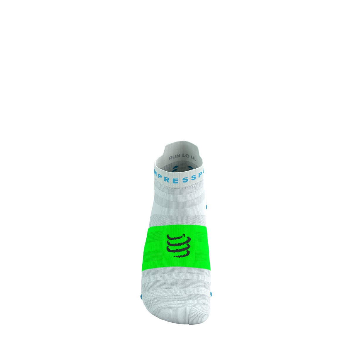 Jooksusokid Compressport V4.0 RUN Low Ultralight - White/Norse Blue/Neon Green