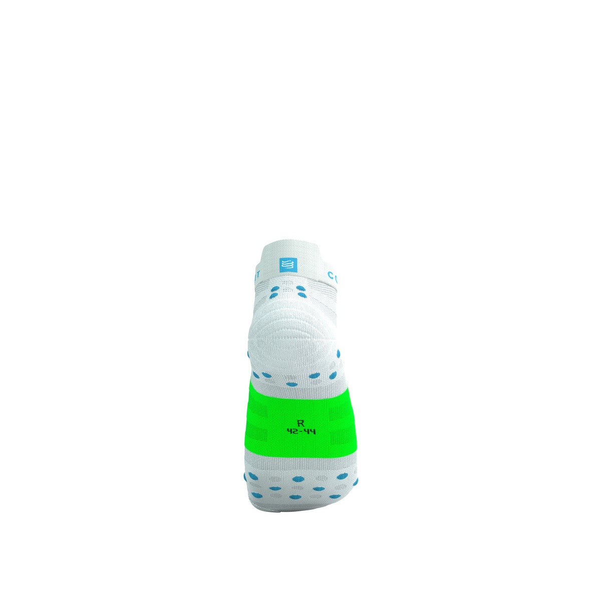 Jooksusokid Compressport V4.0 RUN Low Ultralight - White/Norse Blue/Neon Green