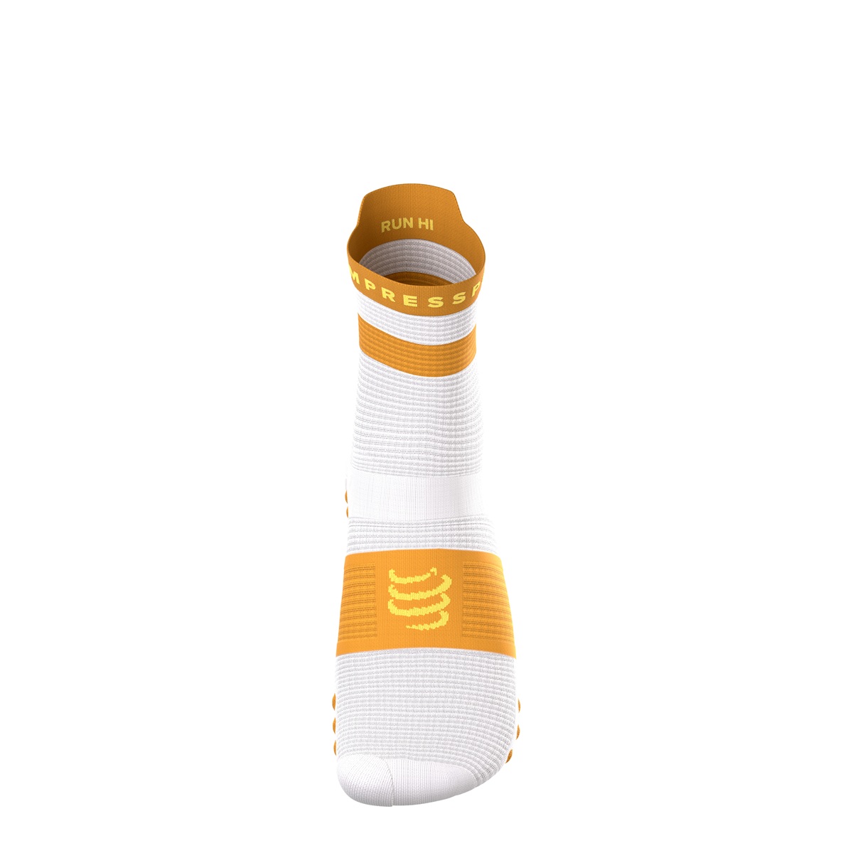 Jooksusokid Compressport V4.0 RUN High - White/Sunflower