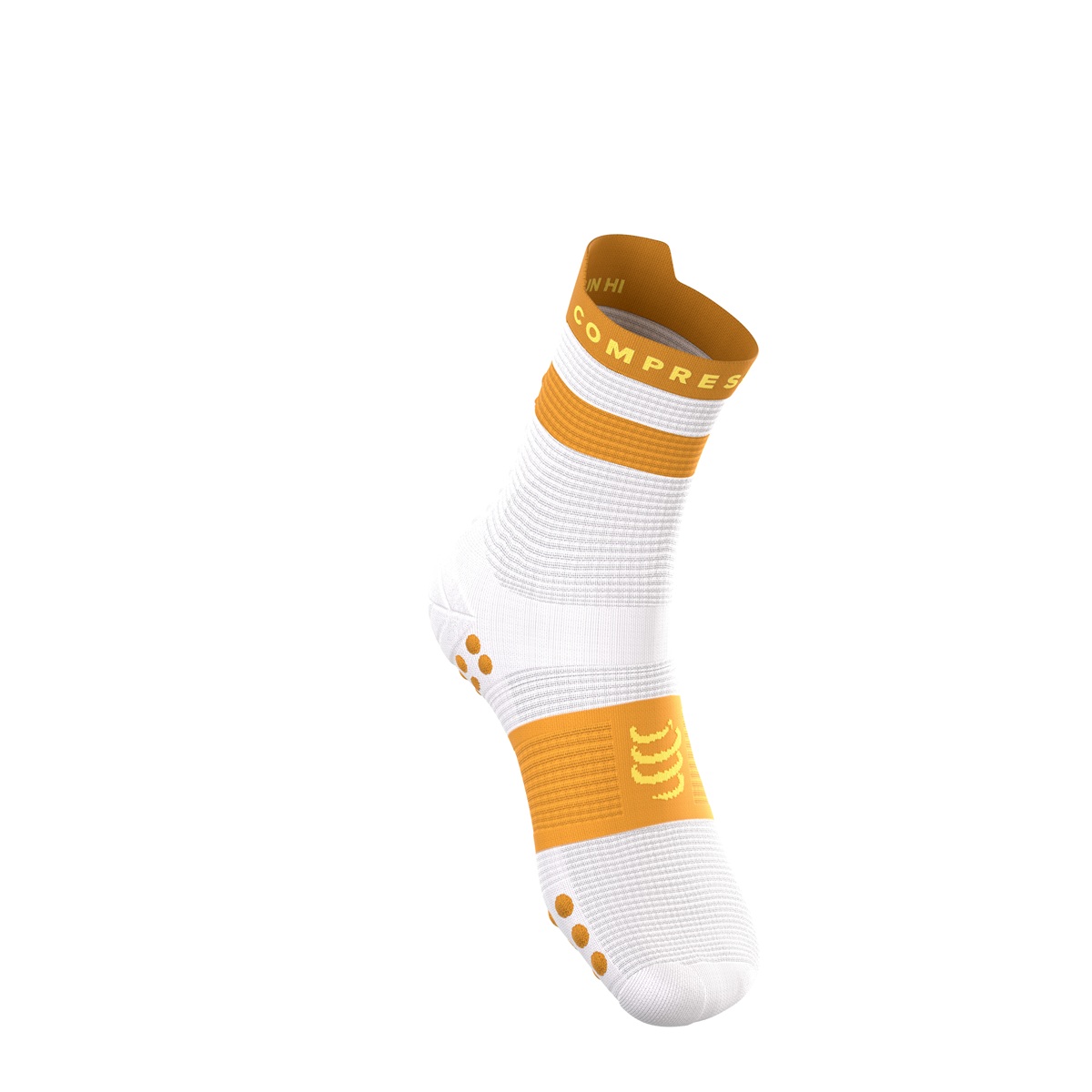 Jooksusokid Compressport V4.0 RUN High - White/Sunflower