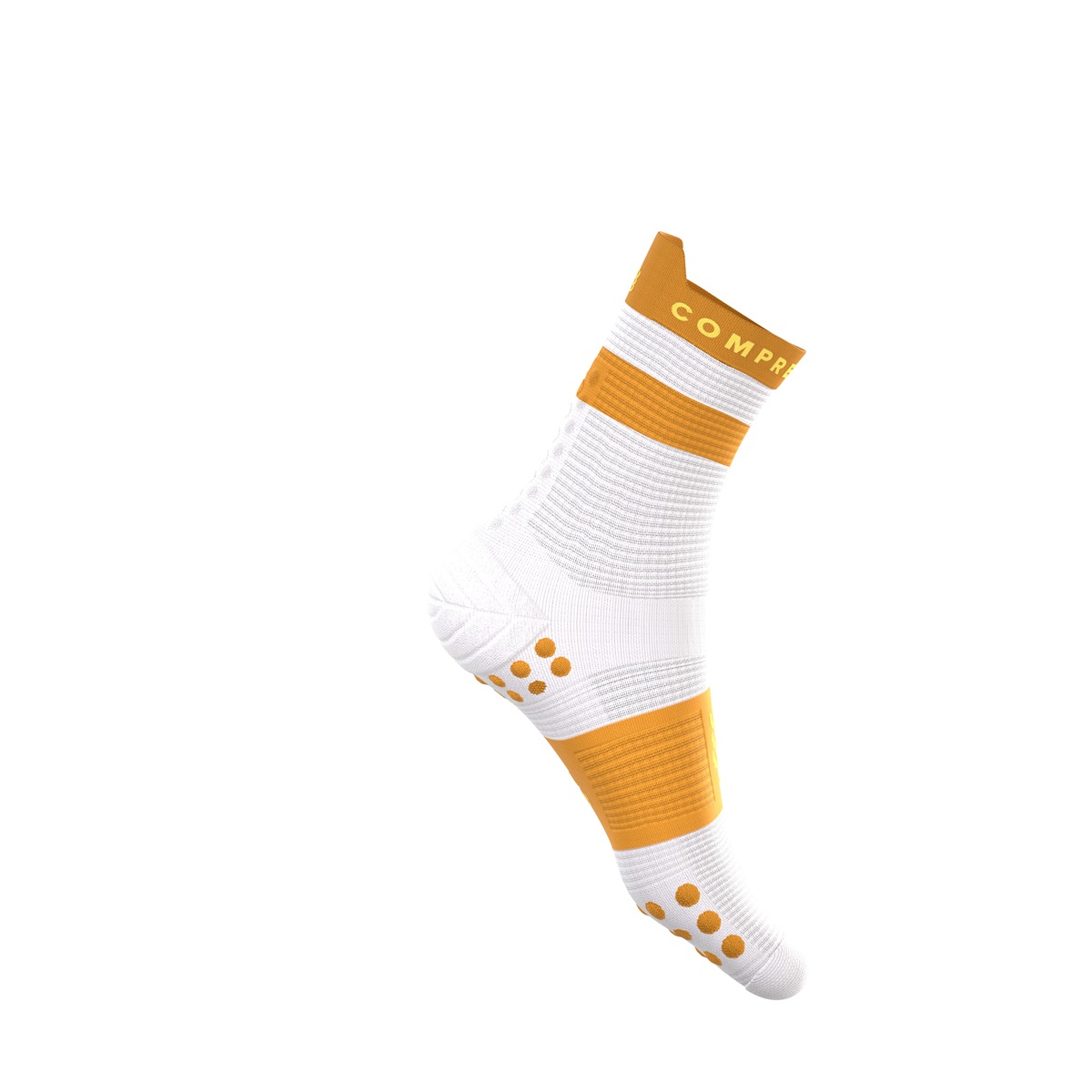 Jooksusokid Compressport V4.0 RUN High - White/Sunflower