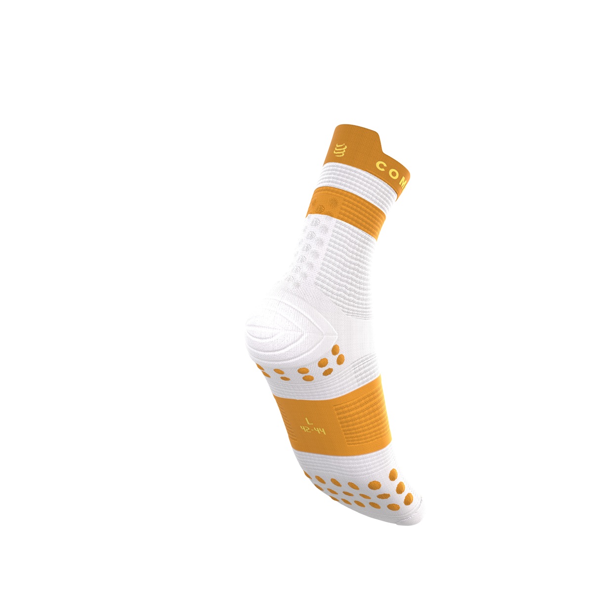 Jooksusokid Compressport V4.0 RUN High - White/Sunflower
