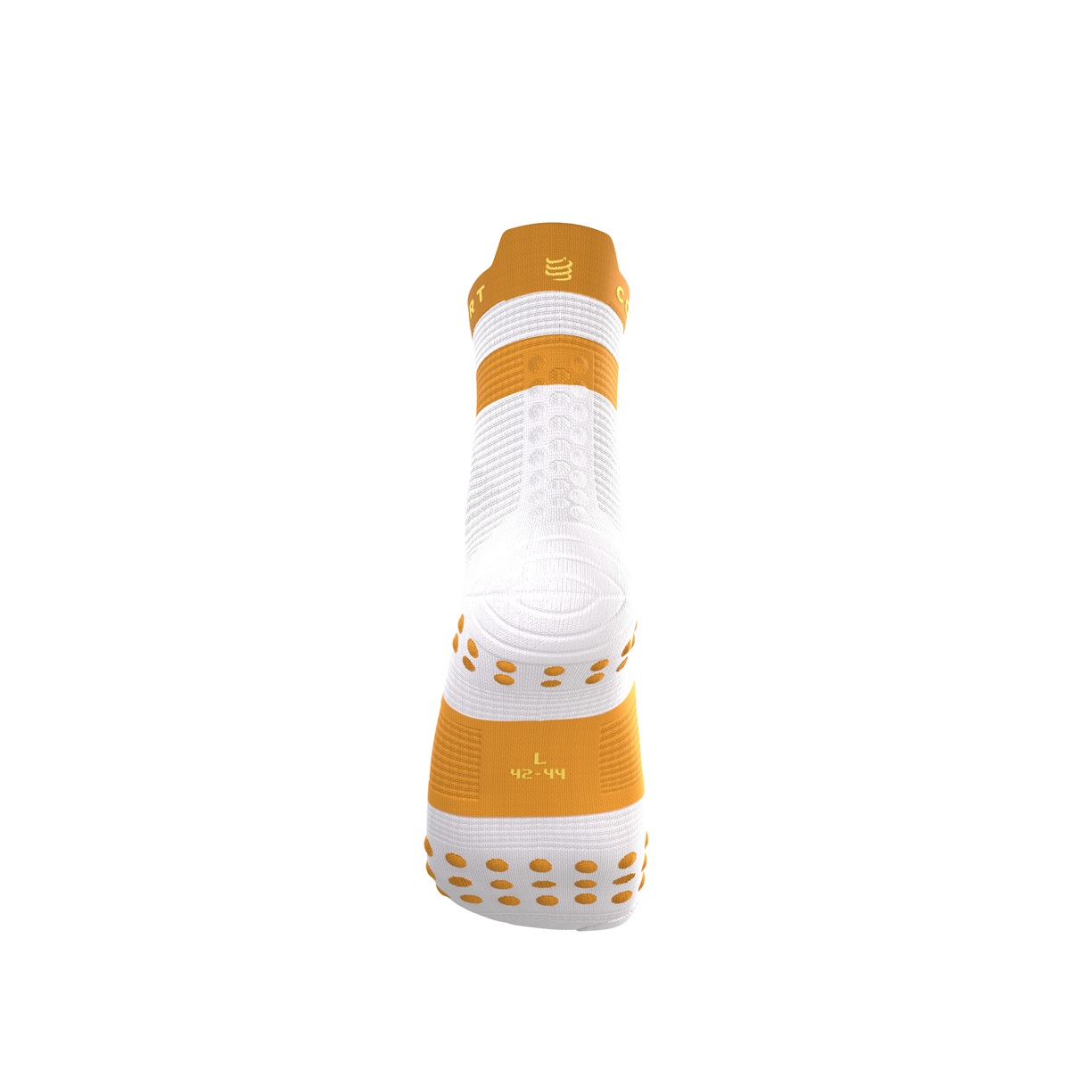 Jooksusokid Compressport V4.0 RUN High - White/Sunflower