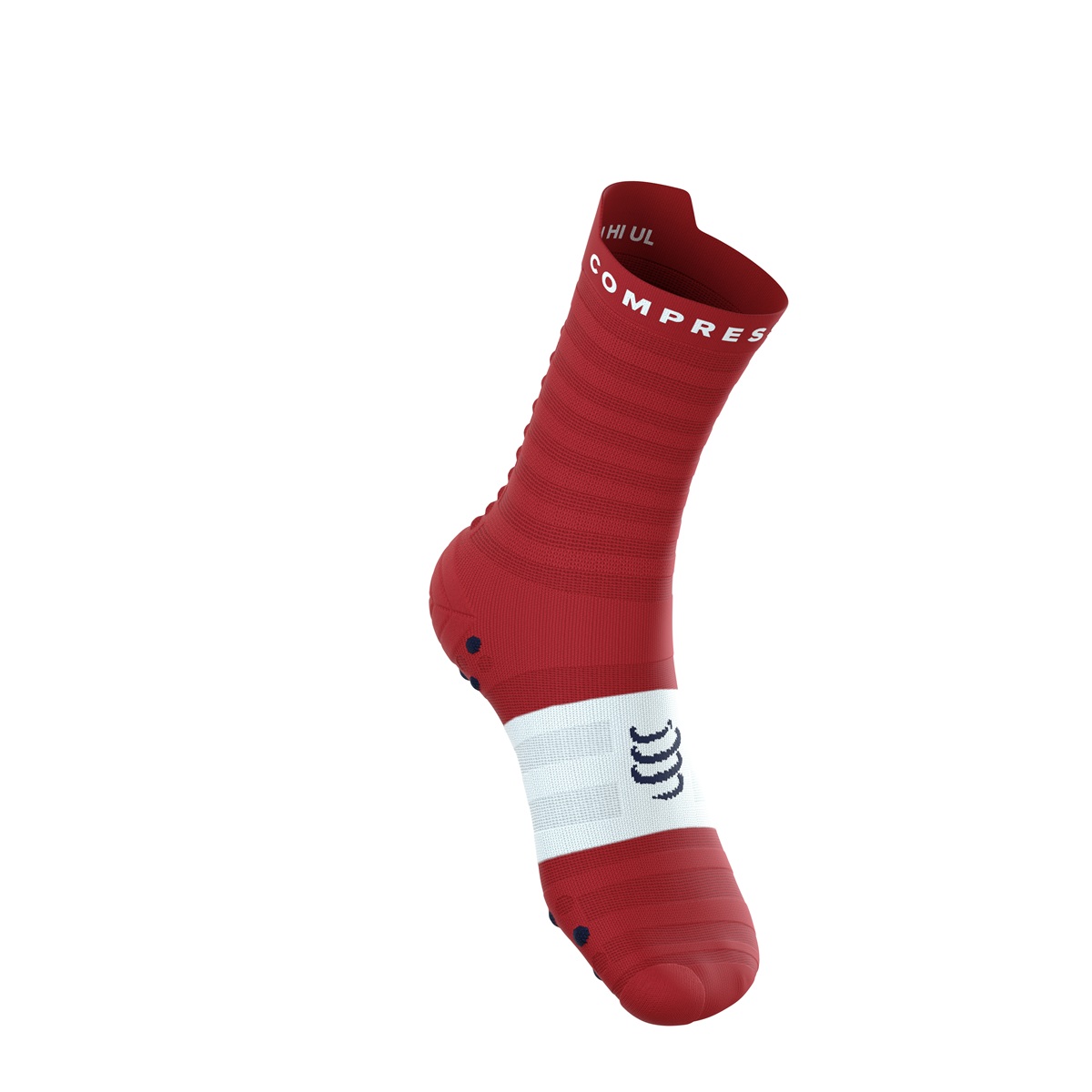 Jooksusokid Compressport V4.0 RUN High Ultralight - Pompeian Red/White