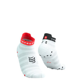 Jooksusokid Compressport V4.0 RUN Low Ultralight White/Fluo Red/Black