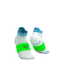 Jooksusokid Compressport V4.0 RUN Low - Star White/Norse Blue/Neon Green