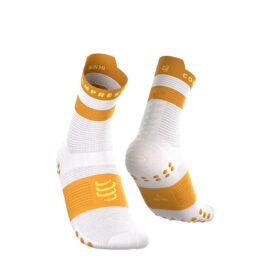 Jooksusokid Compressport V4.0 RUN High - White/Sunflower