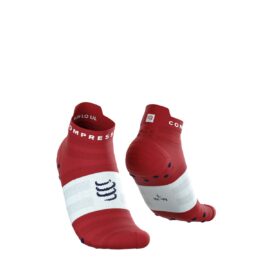 Jooksusokid Compressport V4.0 RUN Low Ultralight - Pompeian Red/White