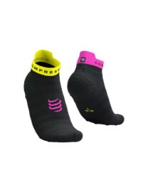 Jooksusokid Compressport V4.0 RUN Low Ultralight - Black/Safe Yellow/Neo Pink