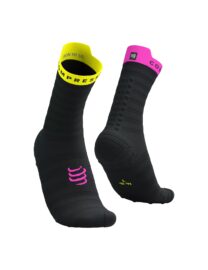 Jooksusokid Compressport V4.0 RUN High Ultralight - Black/Safe Yellow/Neo Pink